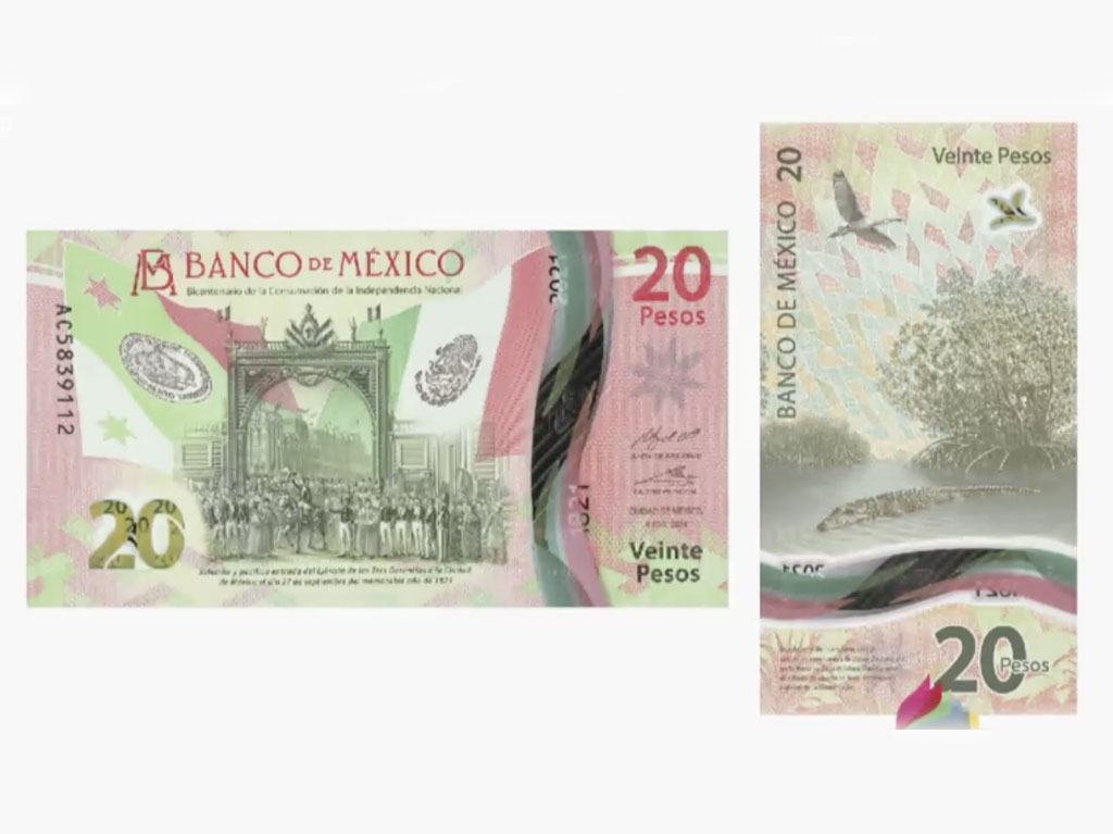 Nuevo billete conmemorativo de 20 pesos, el mejor de América Latina