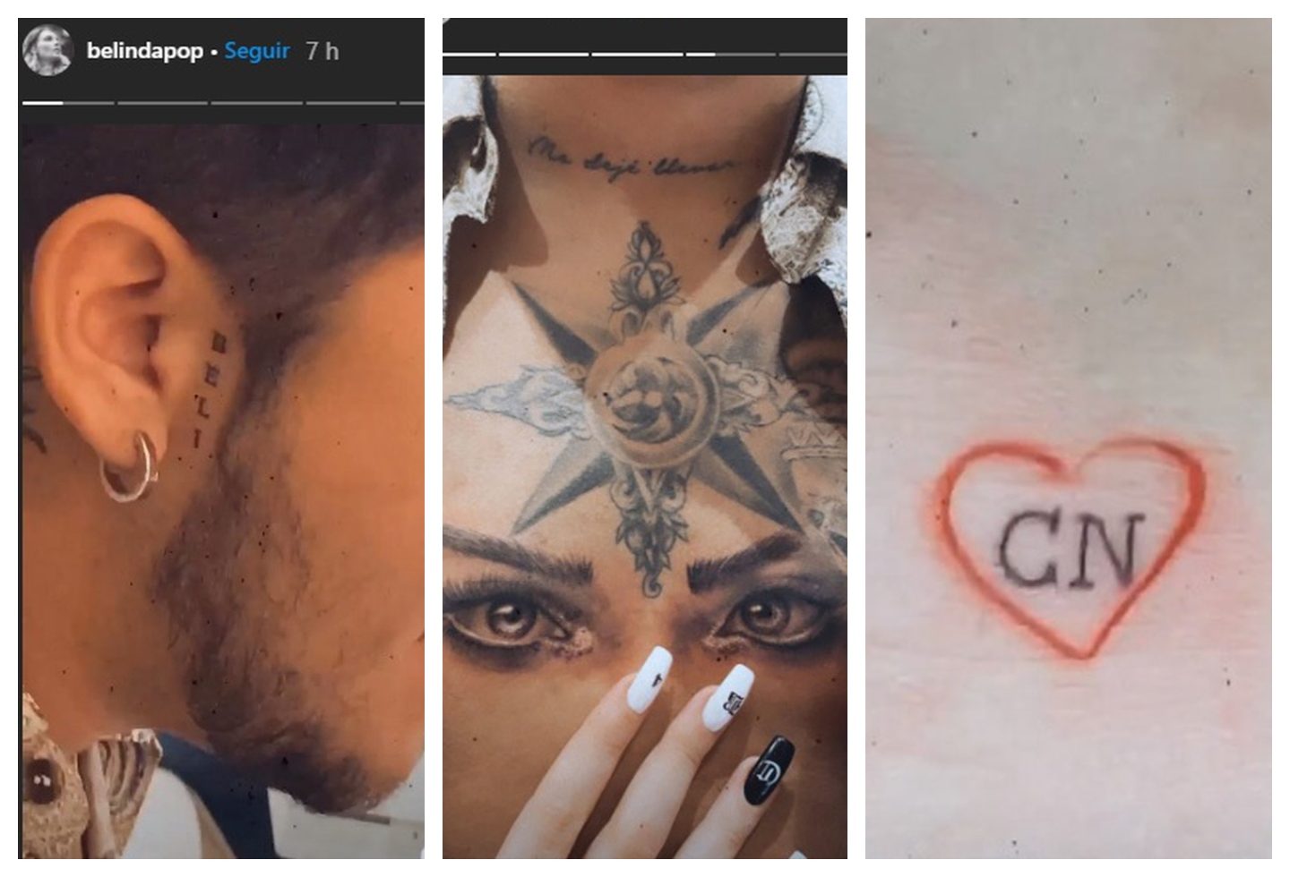 ¿Cuántos tatuajes tiene Christian Nodal en honor a Belinda?