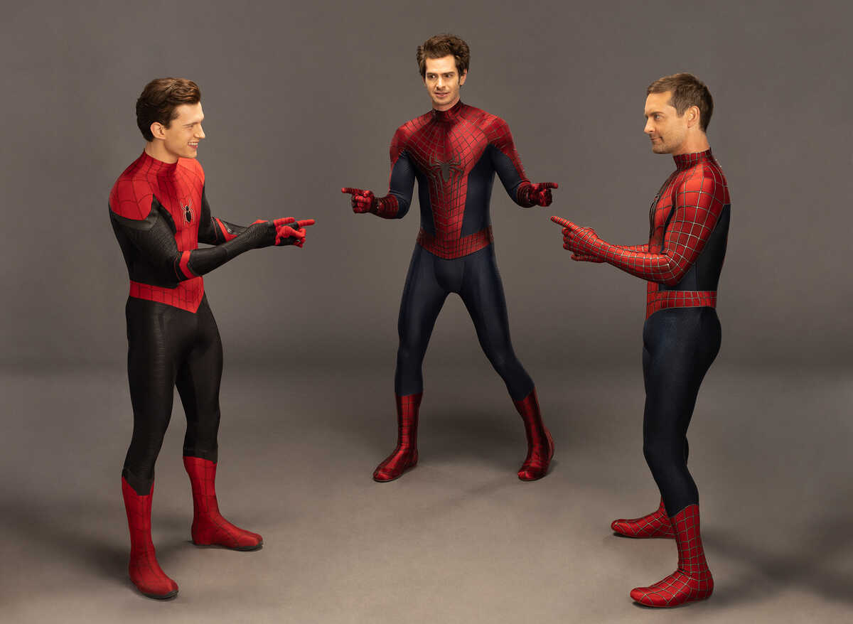 Andrew Garfield, Tom Holland y Tobey Maguire recrearon meme de Spider-Man