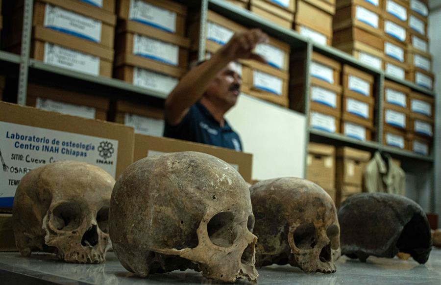 Descubren 150 cráneos en un posible altar maya en Chiapas
