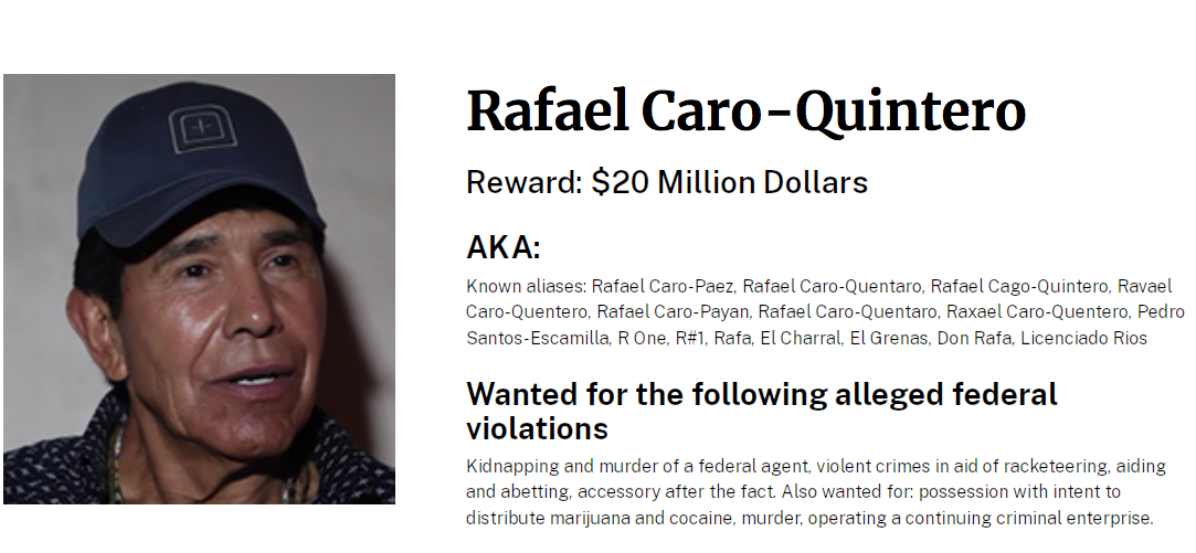 Detienen a Rafael Caro Quintero, el capo más buscado por Estados Unidos