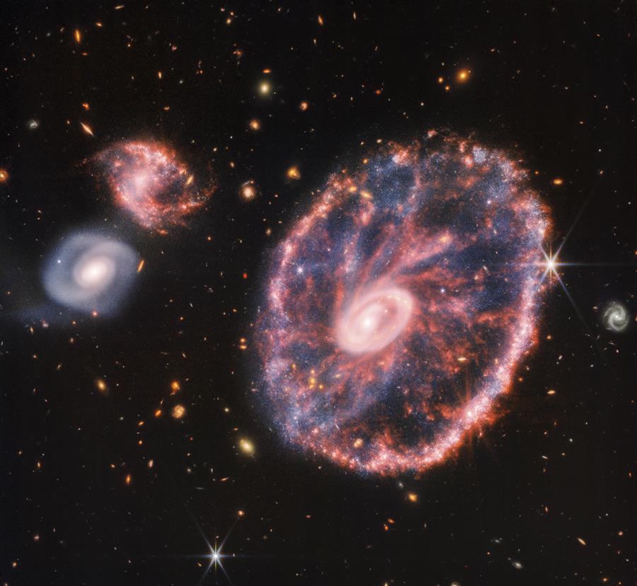NASA difunde nueva imagen del James Webb: la galaxia Rueda de carro