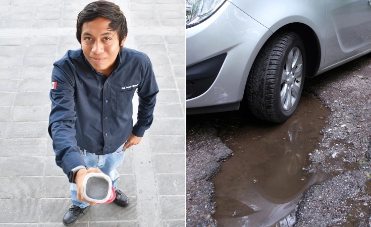 ¡Adiós baches! Estudiante mexicano crea pavimento antibaches que se regenera