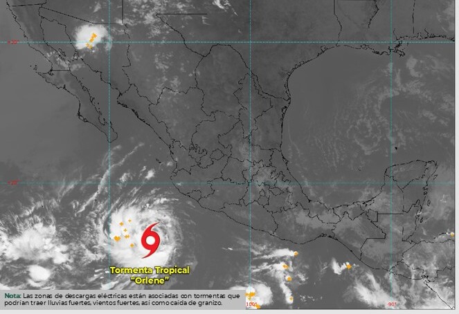 Tormenta Orlene se acerca a México, provocará fuertes lluvias