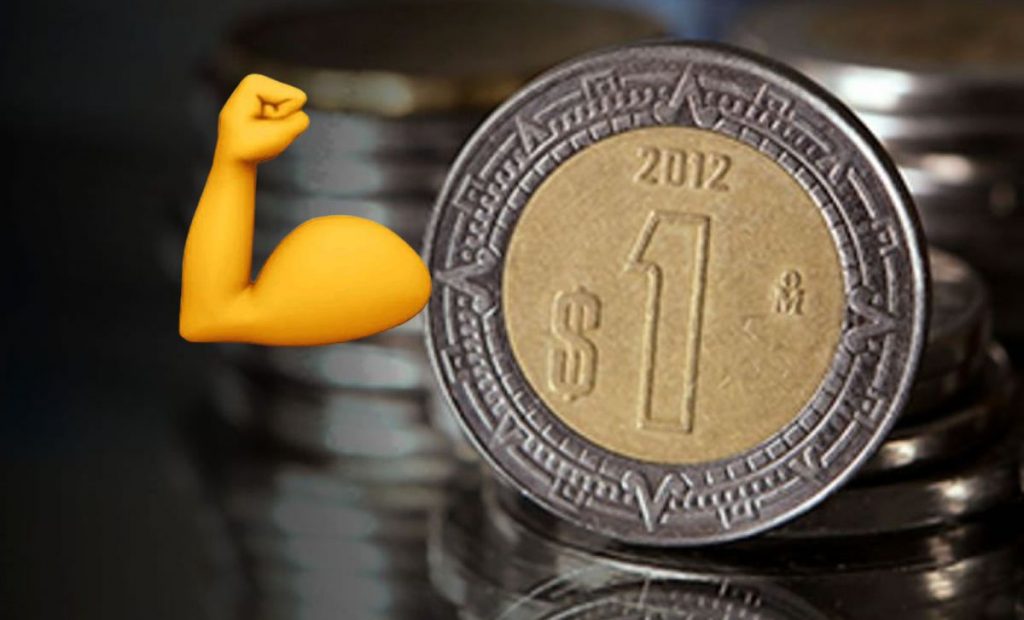 Peso mexicano con emoji de brazo