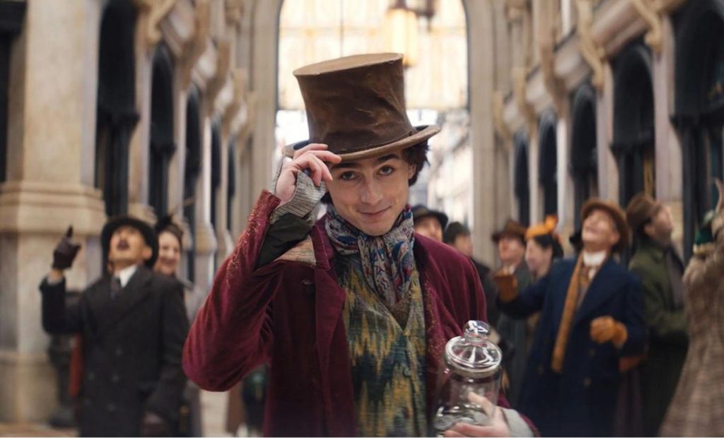 Imagen de la película 'Wonka' con Timothée Chalamet