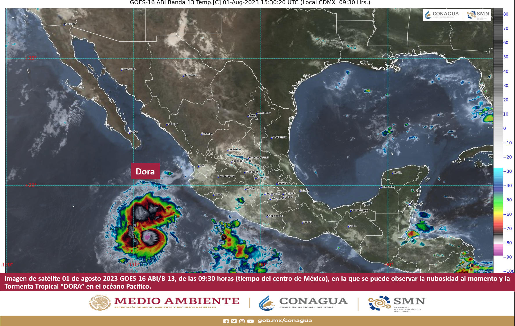 Tormenta Dora se forma en el Pacífico Mexicano, esta sería su trayectoria