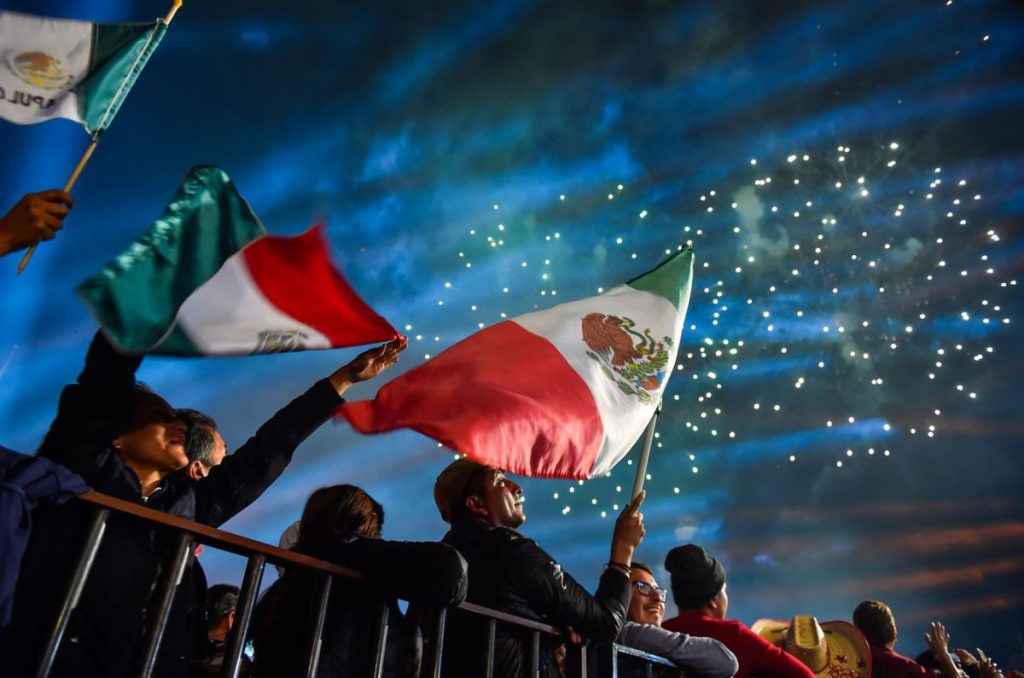 Celebración del Grito de Independencia en el Zócalo