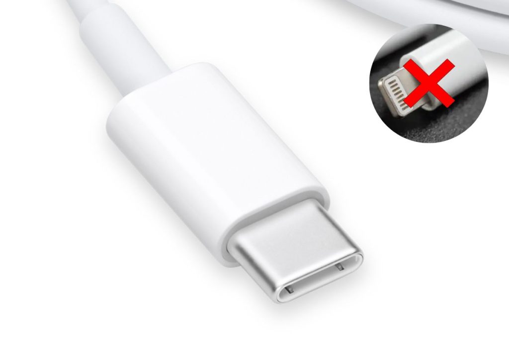USB-C en comparativa con anterior cable para iPhone