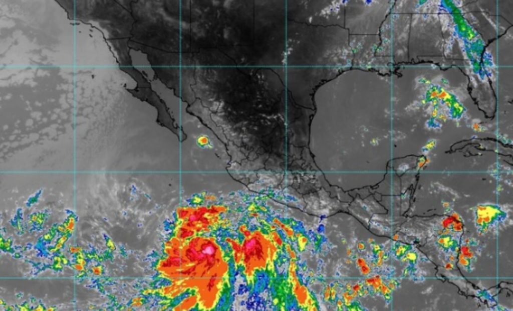 Imagen satelital de la Tormenta Tropical Jova en Pacífico mexicano.