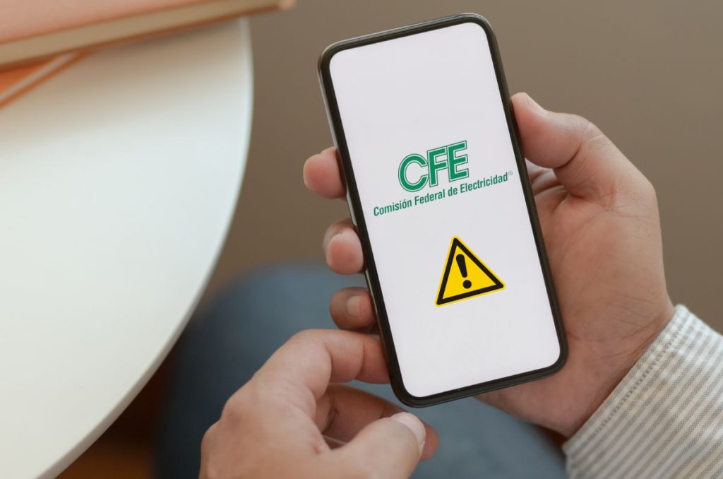 Celular con logo de la CFE