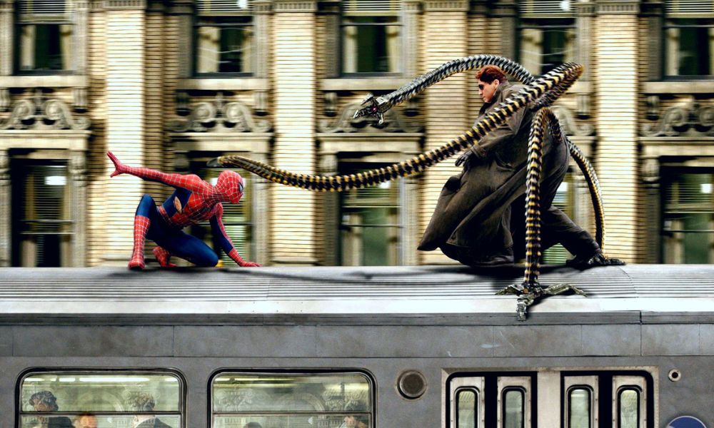 Peter Parker contra Octavius en la escena del tren