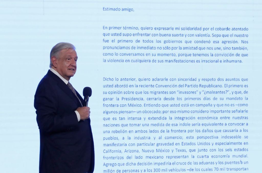 El presidente de México, Andrés Manuel López Obrador, envió una carta a Donald Trump ante sus amagos sobre el tema de migración. 