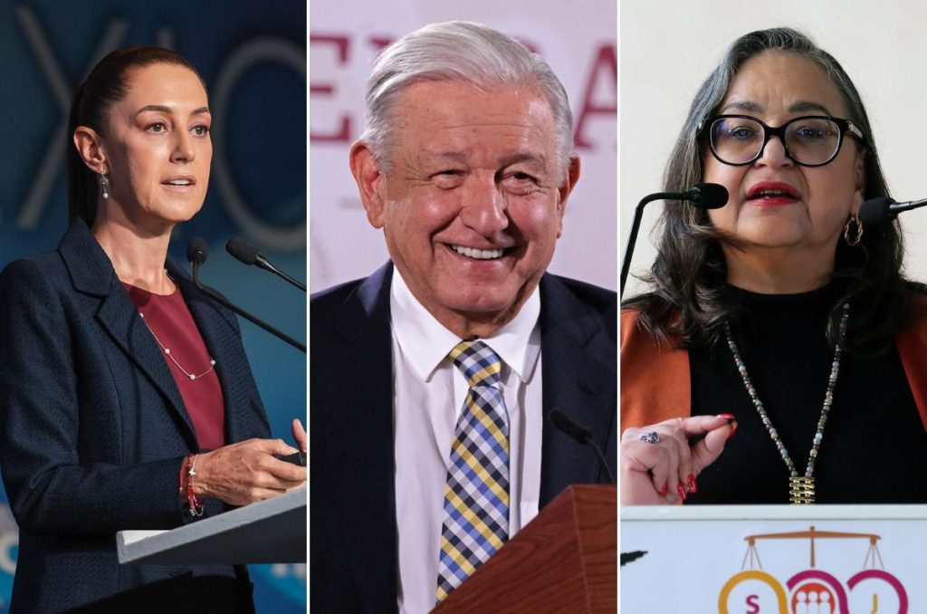 El presidente Andrés Manuel López Obrador, su sucesora Claudia Sheinbaum y Norma Piña se 'enfrentan' por reforma judicial.