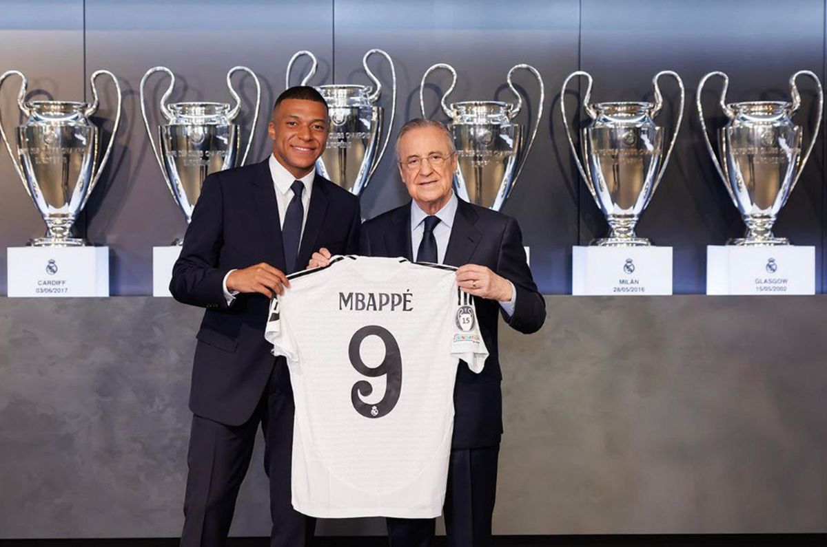 Kylian Mbappé en su presentación con el Real Madrid / EFE