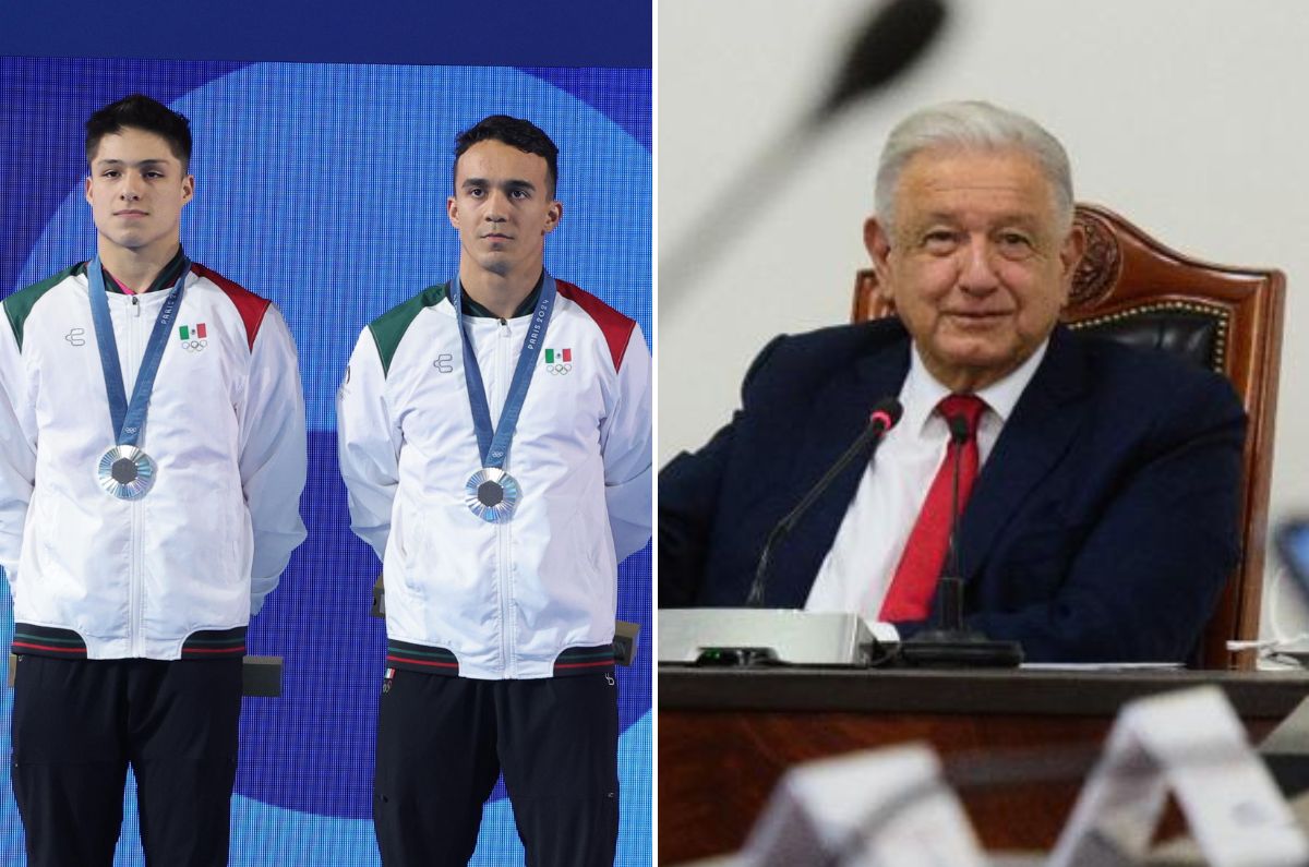 AMLO felicita a Juan Celaya y Osmar Olvera por su medalla de plata en París 2024