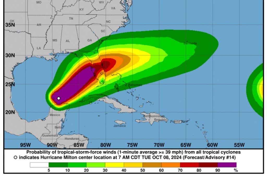 El impacto del Huracán Milton podría ser histórico; autoridades prevén que sea el peor ciclón en golpear en 100 años en Estados Unidos.