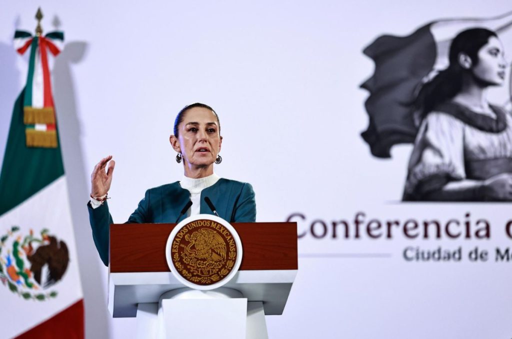 La presidenta de México, Claudia Sheinbaum, en conferencia de prensa