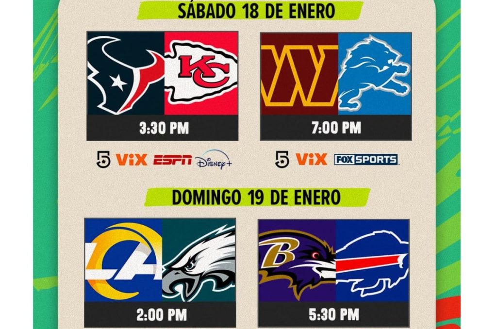 Horarios partidos NFL