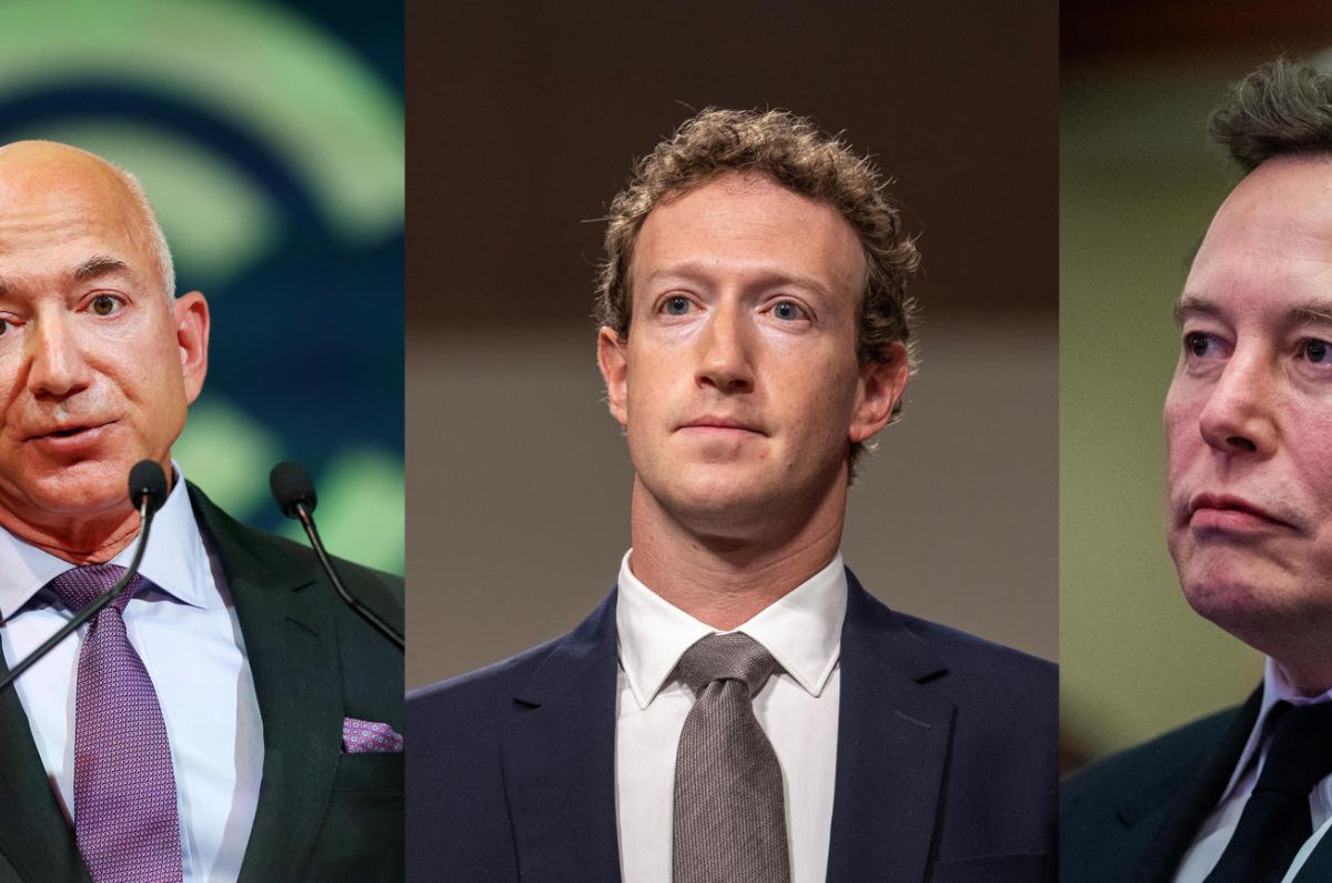 Mark Zuckerberg y Jeff Bezos acompañan a Donald Trump en la misa previa ...