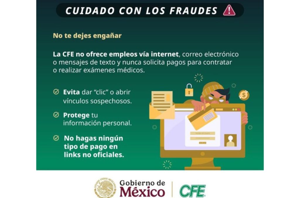 CFE lanza advertencia por fraudes