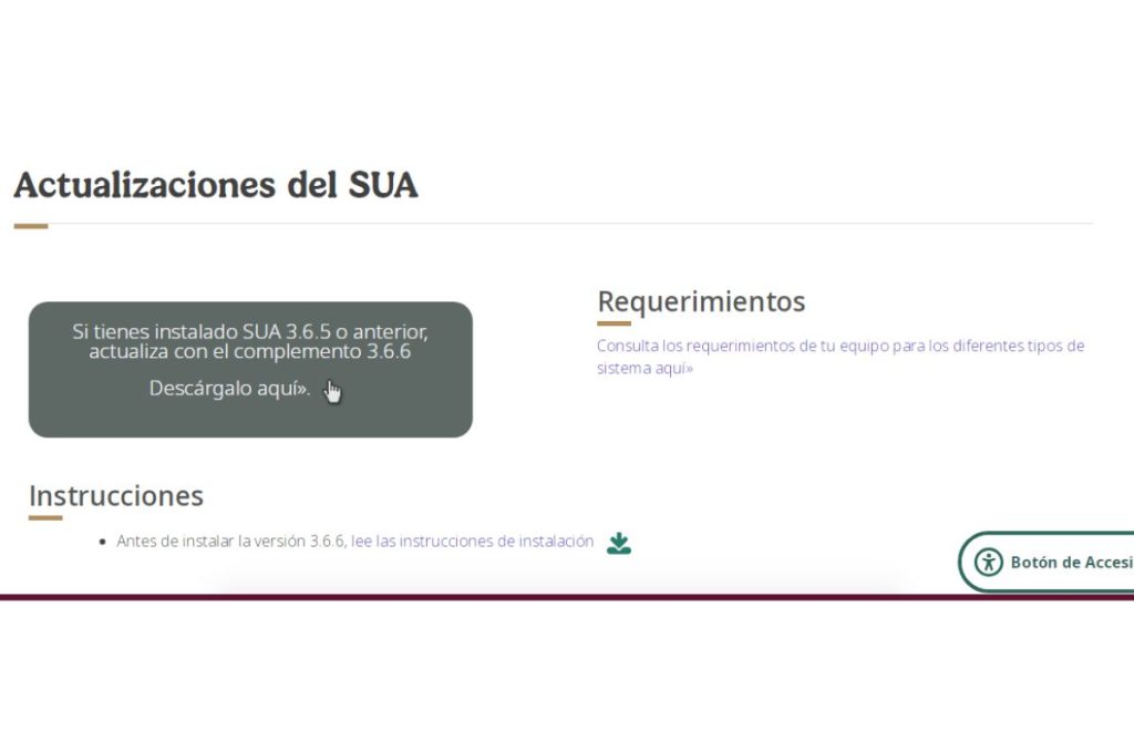 Nueva actualizacion del SUA