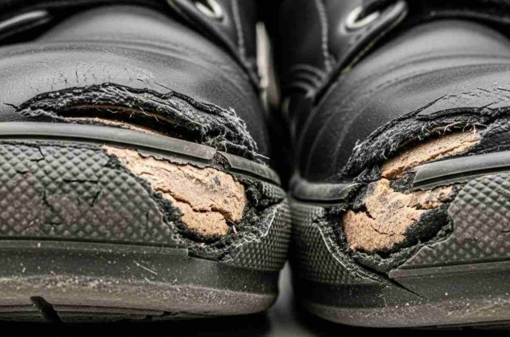 Zapatos escolares reprobados por Profeco en pruebas de durabilidad y resistencia.