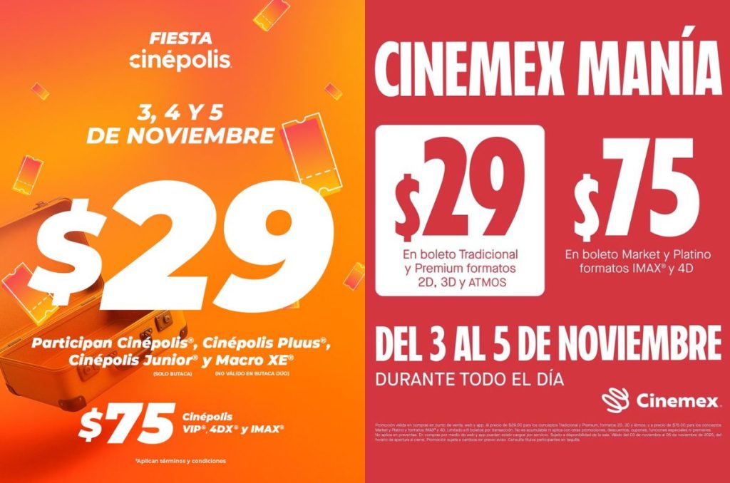 Boletos del cine a 29 pesos