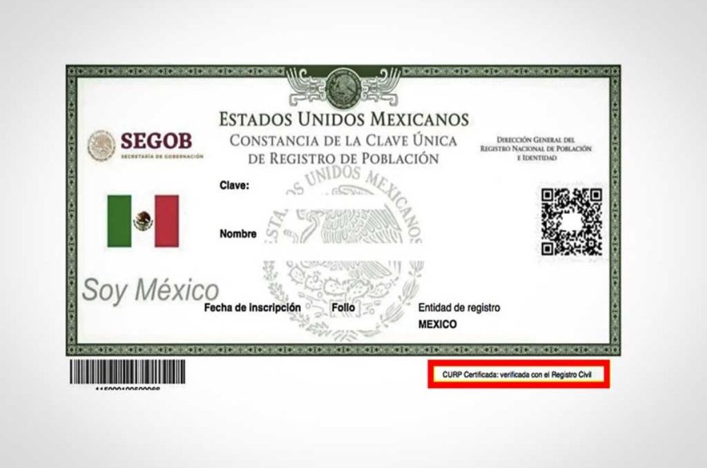 CURP certificada por RENAPO