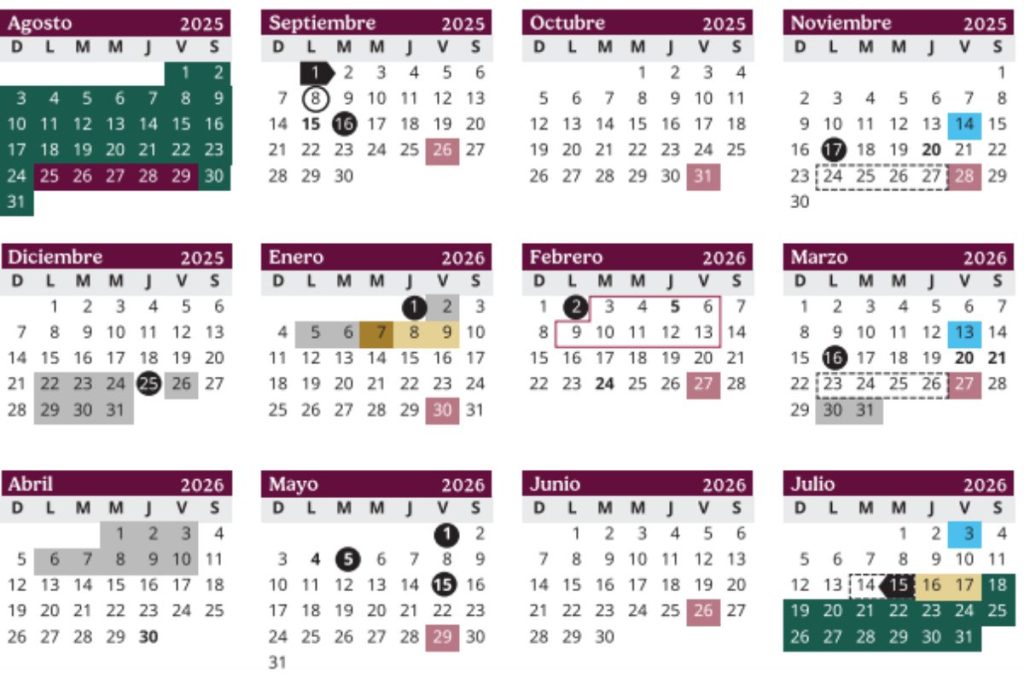 Calendario de la SEP 2025