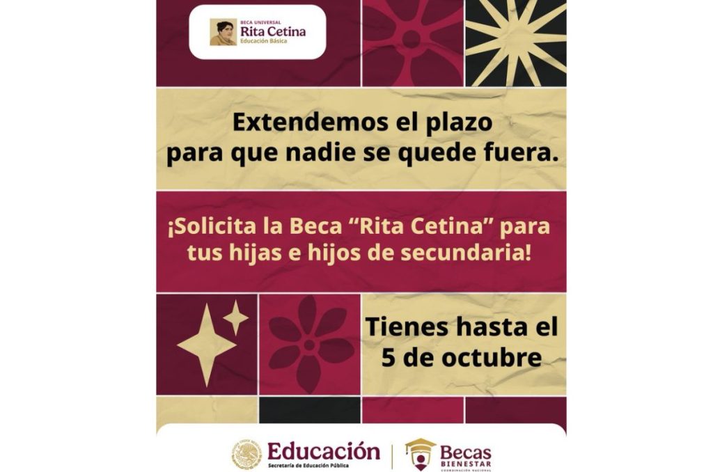 Fecha limite de registro a la Beca Rita Cetina