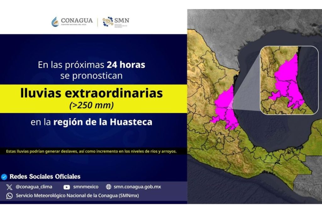 Lluvias extraordinarias en la Huasteca