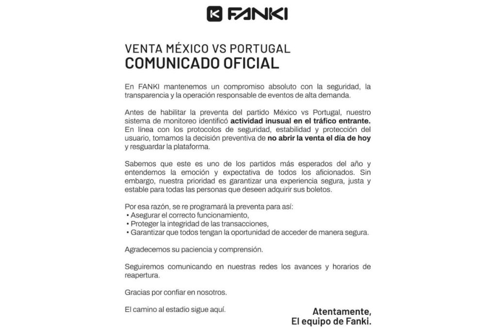 Comunicado de Fanki
