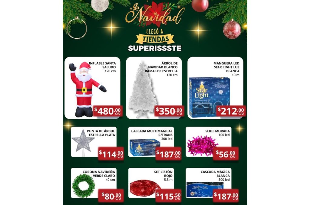 Productos de Navidad en tiendas SuperISSSTE
