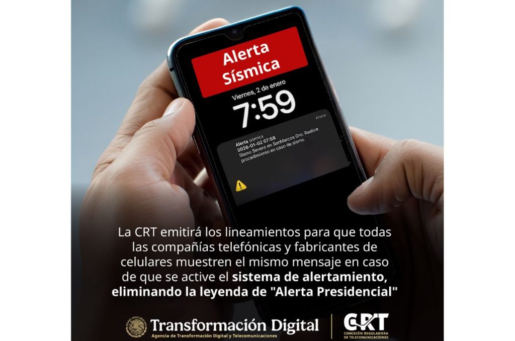 CRT cambia la alerta sismica en celulares