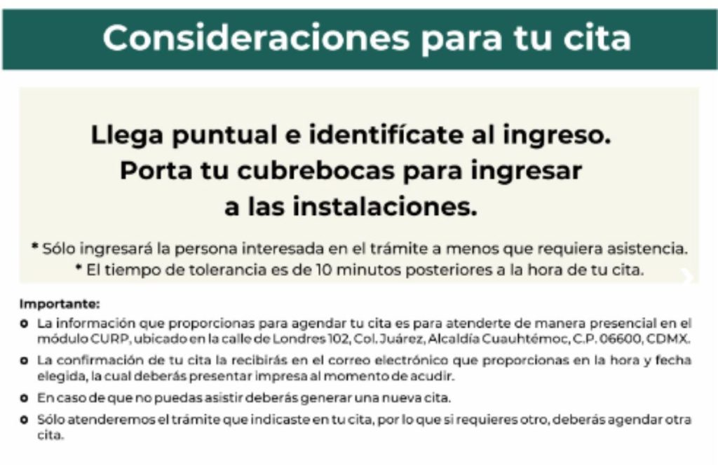 Citas RENAPO para la CURP Biometrica
