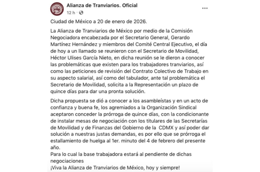 Comunicado de la ATM