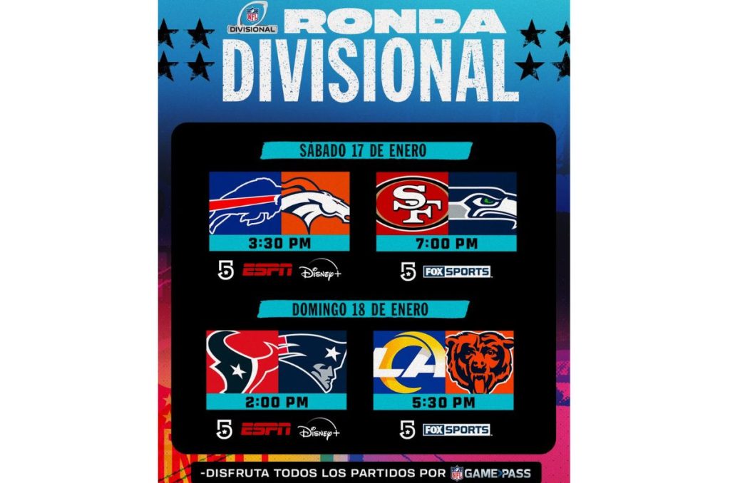 Donde ver la Ronda Divisional de la NFL