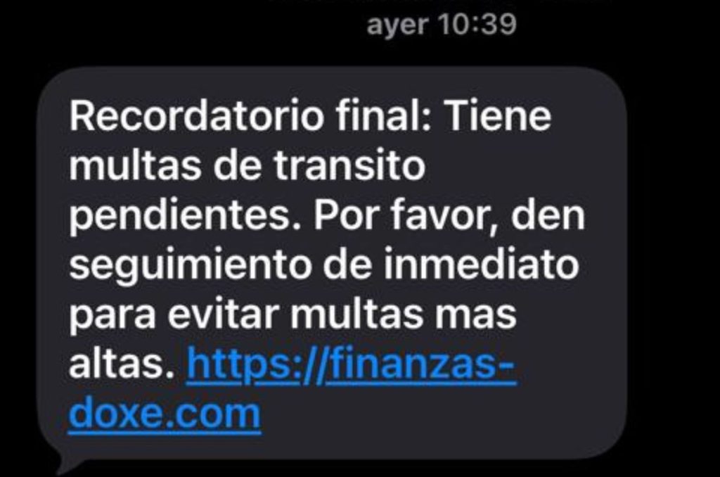 SMS de estafa en CDMX