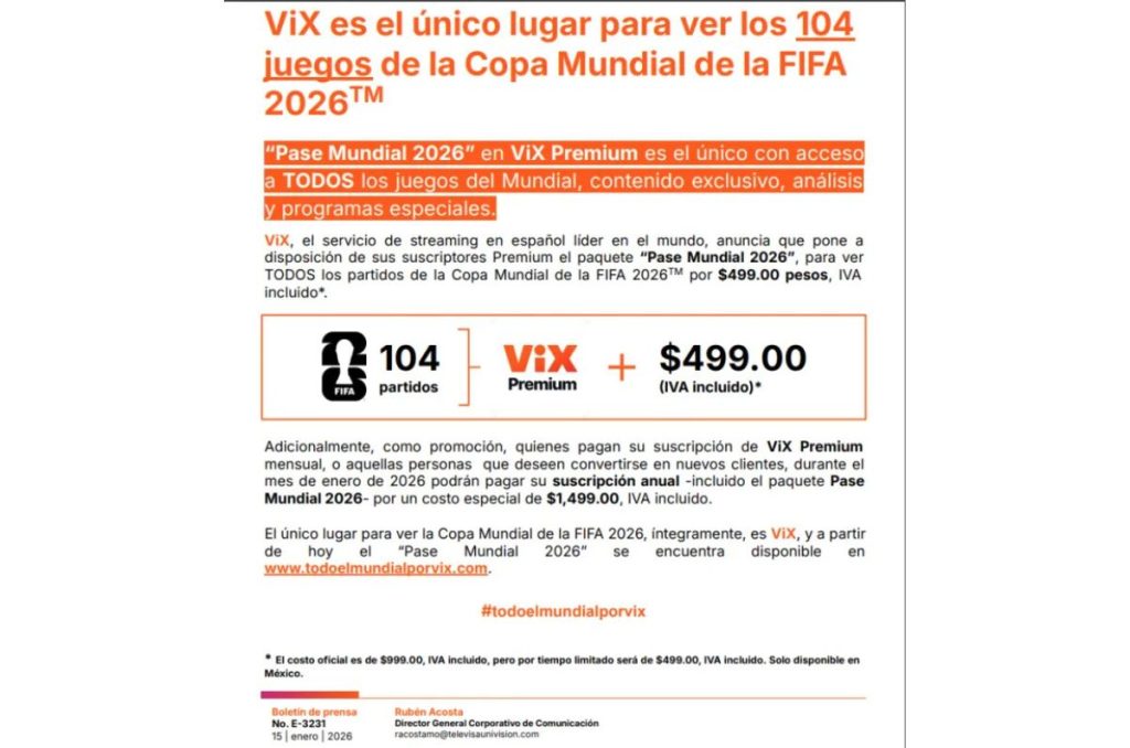 Todos los partidos de la Copa del Mundo por Vix