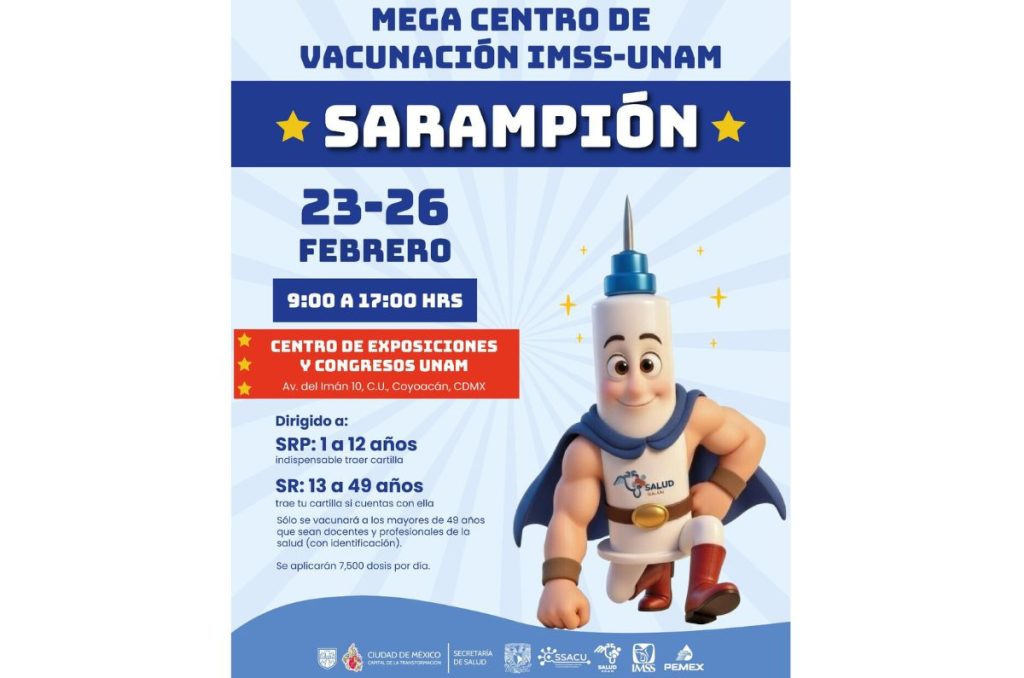 Vacuna contra el sarampión en la UNAM