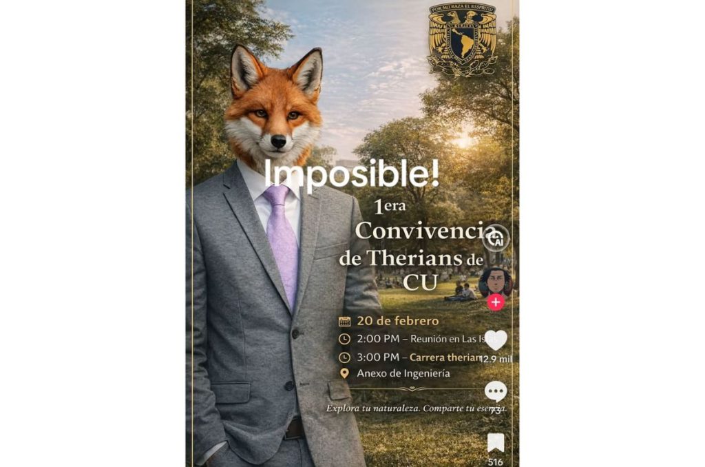 La primera convivencia de therians en Ciudad Universitaria ya tiene fecha y punto de reunión. Esto se sabe sobre el evento convocado en la UNAM.