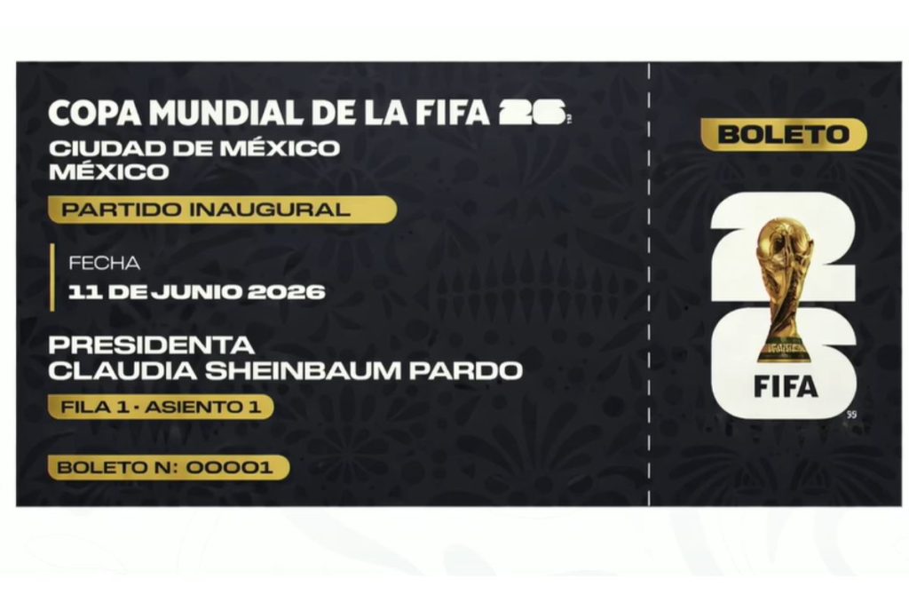 Boleto de Sheinbaum para el Mundial 2026