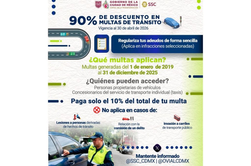 Descuentos en CDMX para pagar multas de transito