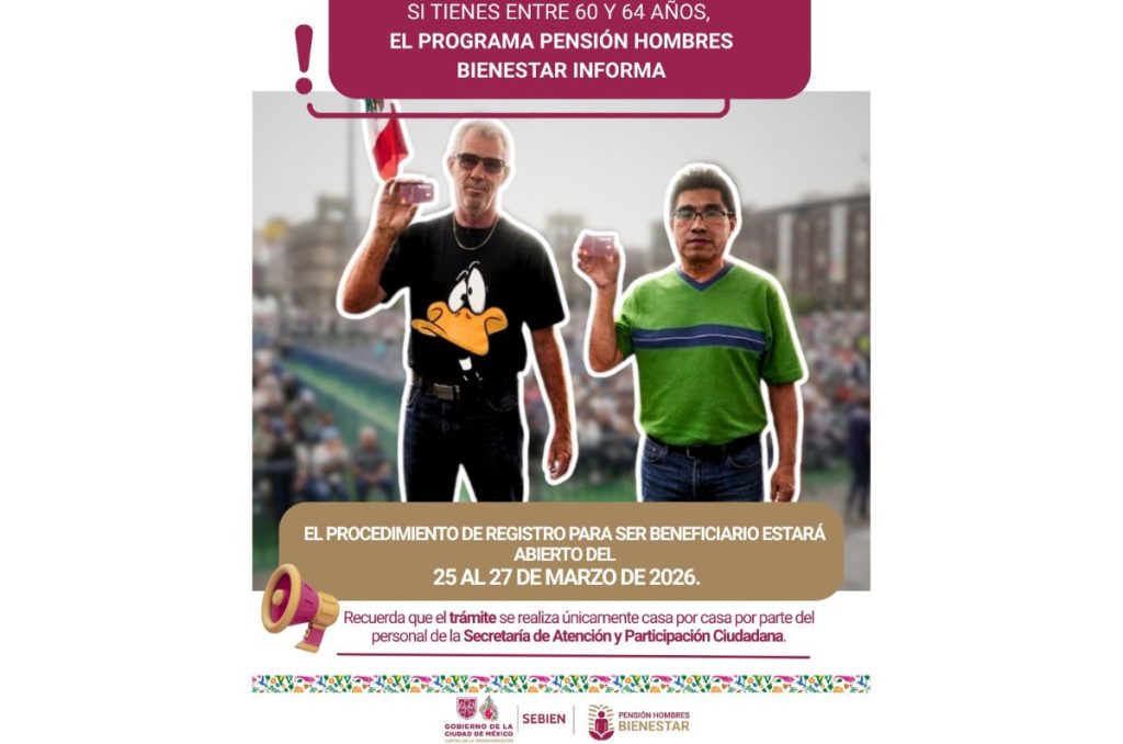 SEBIEN confirma registro a la Pensión Hombres Bienestar