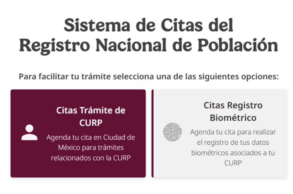 Sacar cita para la CURP Biométrica
