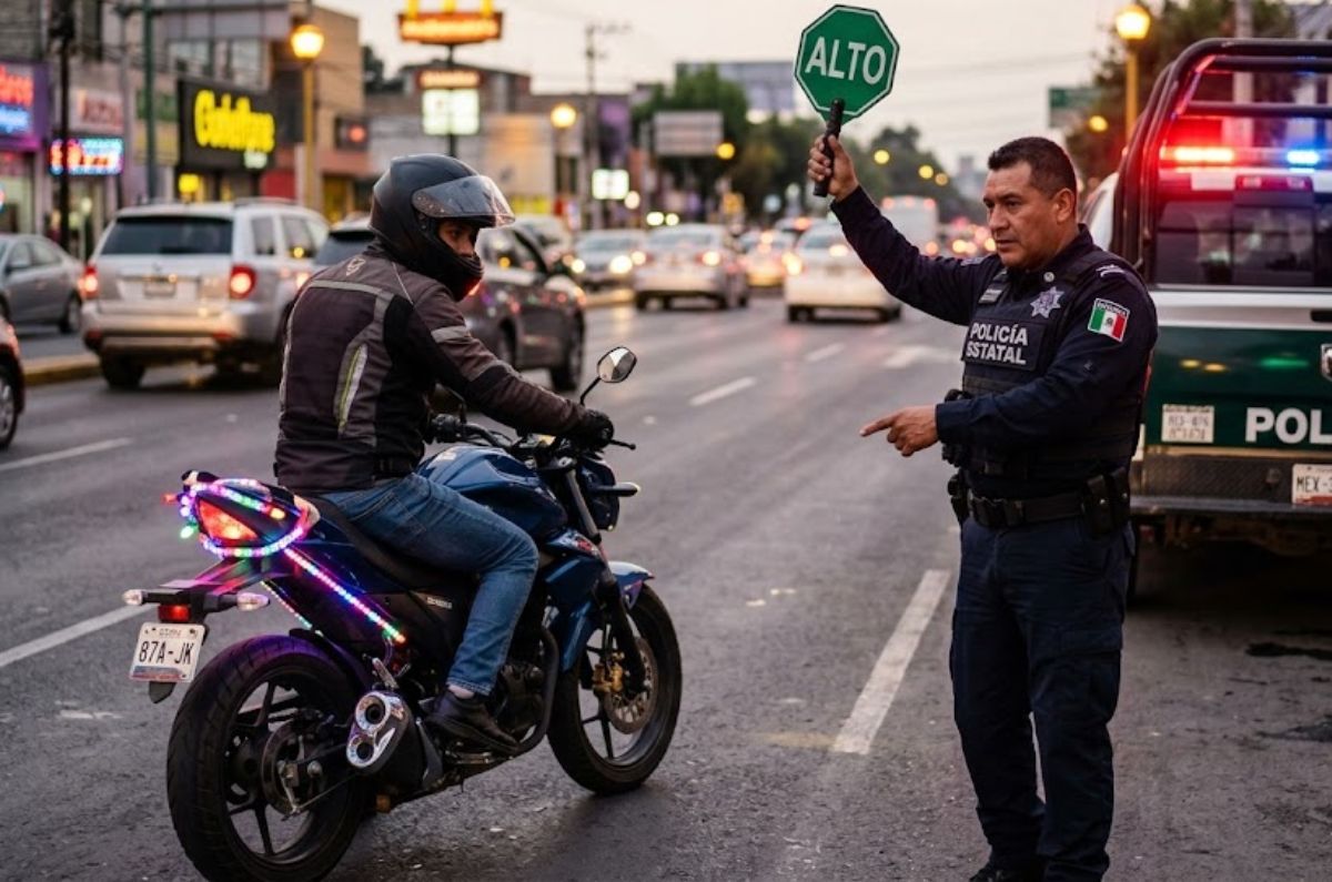 Licencia permanente para motos: la ADVERTENCIA a quienes usan luces delanteras de colores
