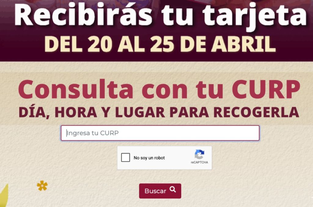 Buscador en linea para recoger la tarjeta