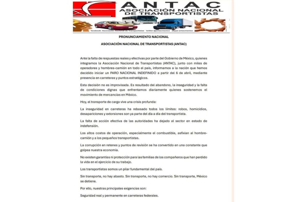 Comunicado de la ANTAC