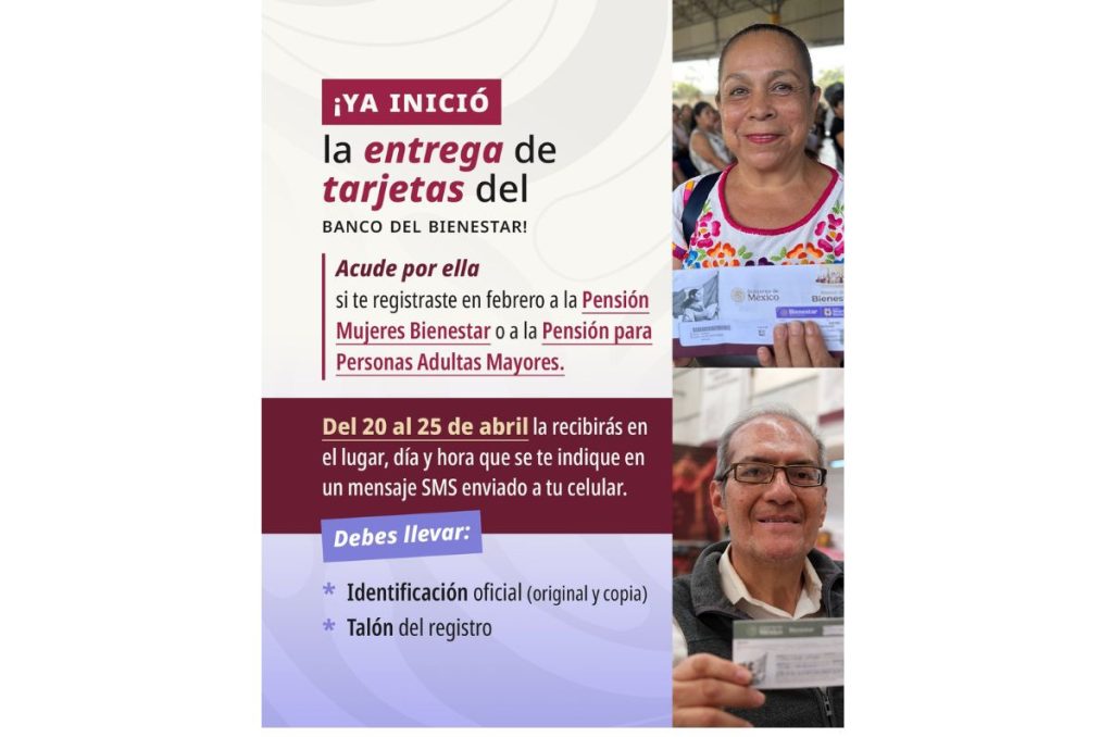 Entrega de tarjetas de la Pensión Bienestar